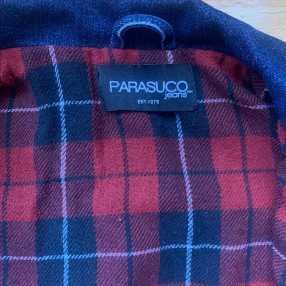 Parasuco Jeans Women’s Denim Jacket Plaid Lined Medium - Picture 2 of 9